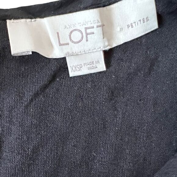 ANN TAYLOR LOFT Petites Black Double Layered Eyelet High Neck Sleeveless Top XXS - Picture 6 of 7